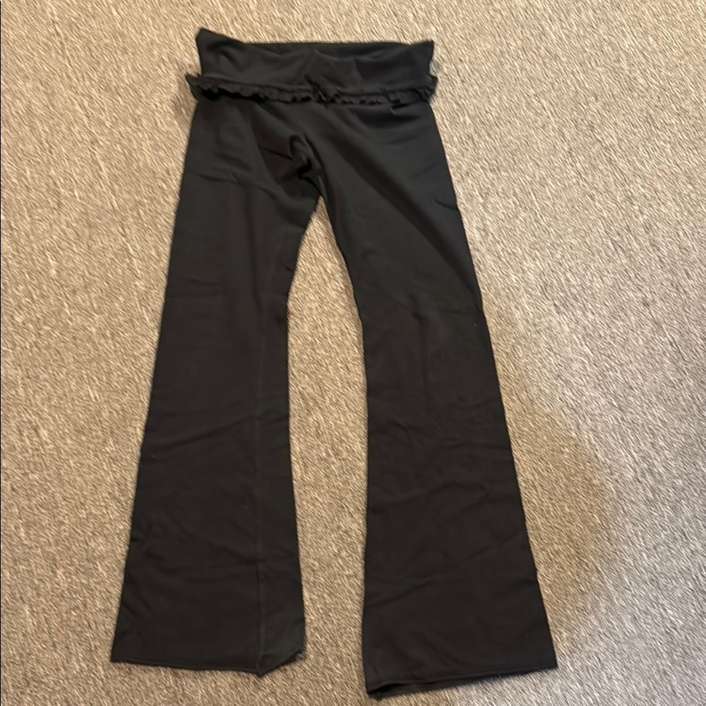 Chic Black Flared Pants with Ruffle Waist